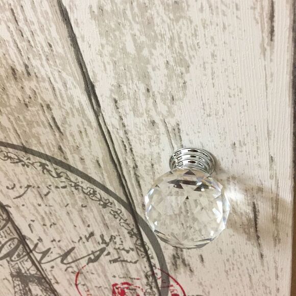 Round 1.18" Cabinet Drawer Knob Wardrobe Pull Handle with Screw 1pcs Clear - Picture 5 of 6